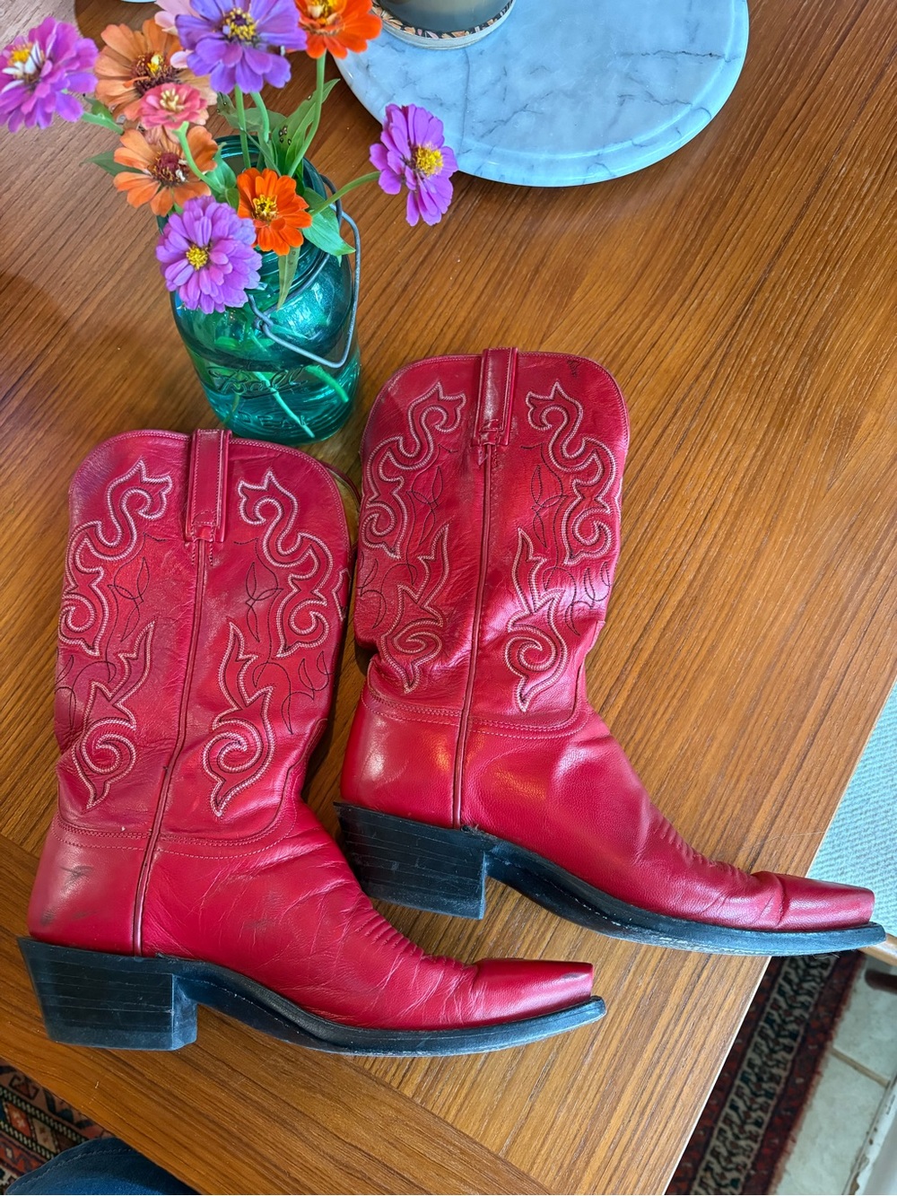Lucchese 1883 Red leather Western Cowgirl Boots